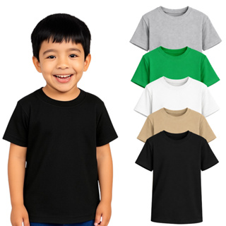 Kit com 5 Camiseta Infantil 100% Lisa Básica Manga Curta Unissex Masculina e Feminino Lisa Básica em Oferta na Shopee