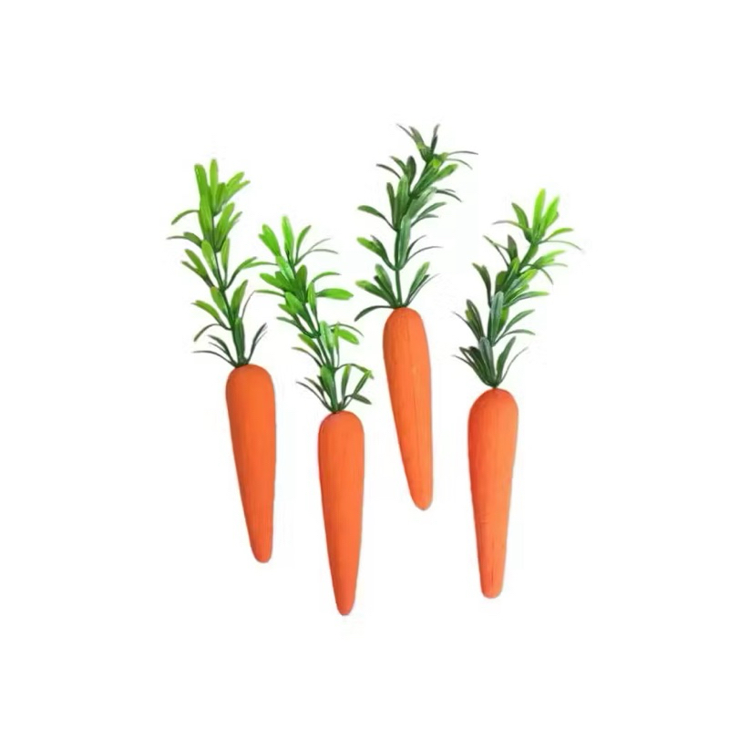 PACOTE ENFEITE DE CENOURAS COM 4 PEÇAS | TAM.: 15CM | DECORAÇÃO DE PÁSCOA | CHOCOLATE | COELHO