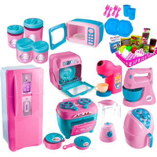 KIT Cozinha Brinquedo Infantil Completo 37 Peças Geladeira Fogão Comidinhas Utensilios em Oferta na Shopee