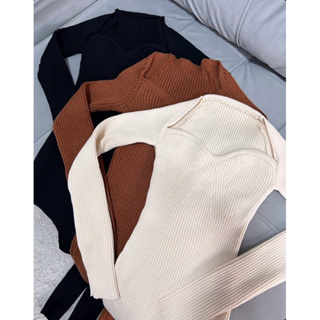 macacão feminino canelado modal manga longa tricot em Oferta na Shopee