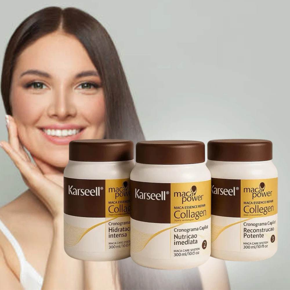 KIT CRONOGRAMA CAPILAR COMPLETO KARSEELL – 3 MÁSCARAS (HIDRATAÇÃO, NUTRIÇÃO E RECONSTRUÇÃO