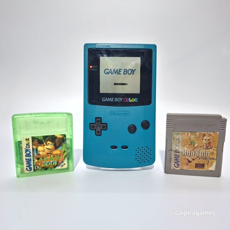 Nintendo Game Boy Color Teal Com jogos nintendo