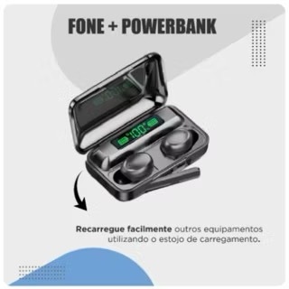 Fone De Ouvido Sem Fio F9-5 Display Led Power Bank Audio Premium