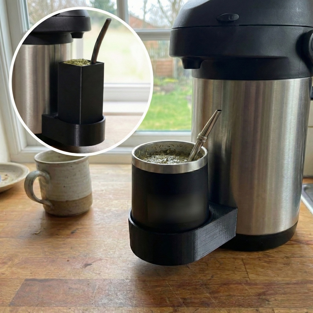 Suporte Porta Copo para Garrafa Térmica Tereré / Chimarrão - Universal Copo Quadrado e Redondo