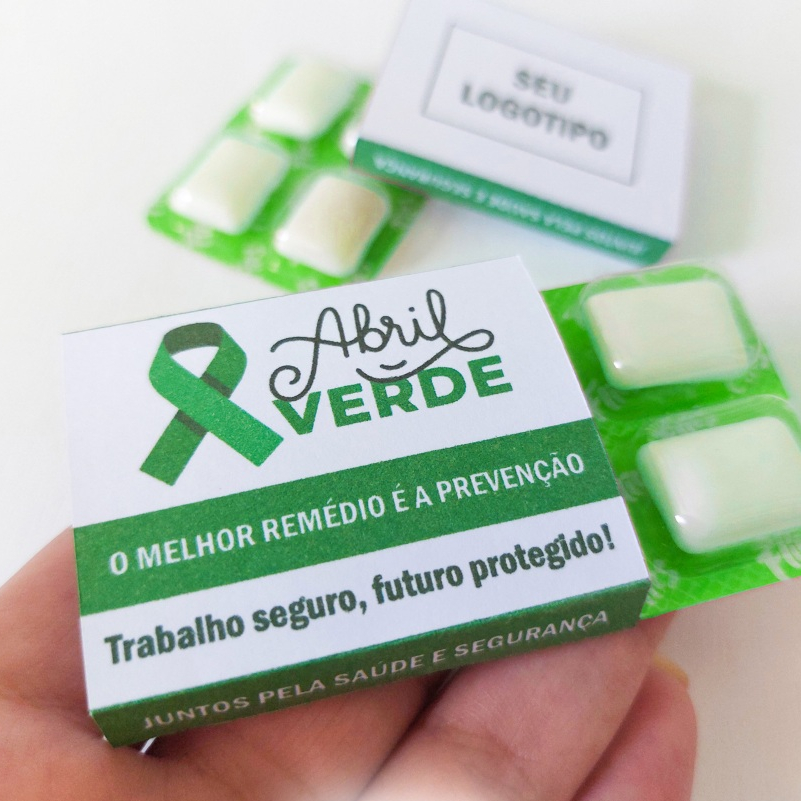 Kit 30 a 100 Porta Chicletes - Campanha Abril Verde Brindes e Mimos Corporativos