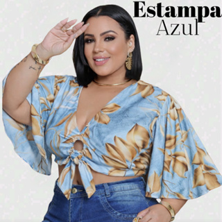 Blusa Cropped Feminina G1 Plus Size (Veste 48 ao 50) - Confortável e Estilosa em Oferta na Shopee