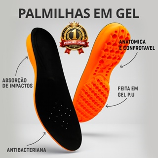 Par De Palmilha Em Gel P.U Original Ortopédica Confortável Anti-impacto Tênis Sapato Coturno Premium em Oferta na Shopee