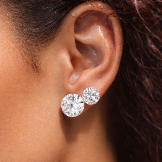 Brinco Ponto de Luz Prata 925 10mm + 8mm Feminino Masculino Antialérgico Moissanite Direto de Fábrica 4 Brincos em Oferta na Shopee