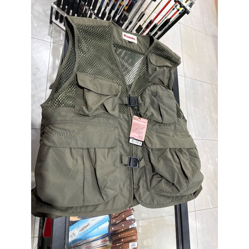 Colete Sumax pescaria  cor verde / cor bege