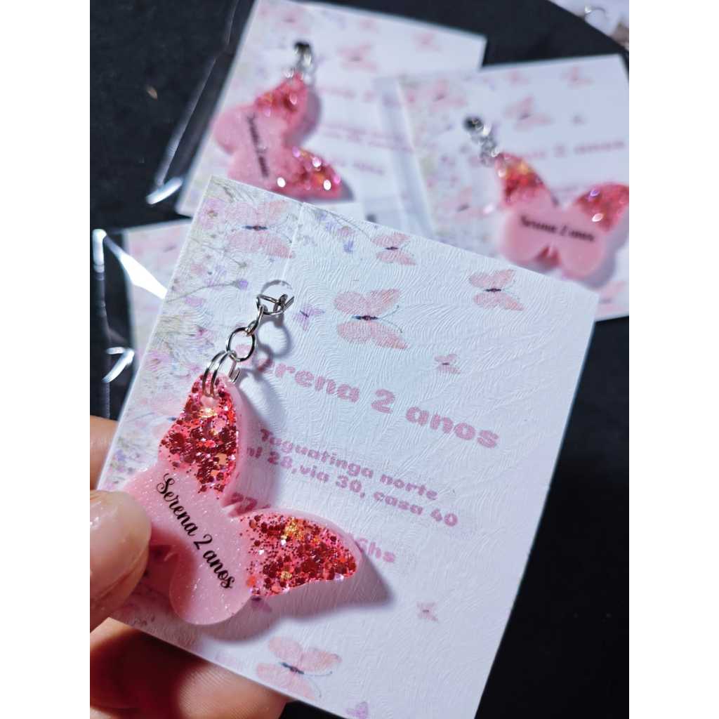 10 Unidades Borboleta+cartão personalizado/ lembrançinha para aniversário, eventos escolares, congressos  e muito mias.
