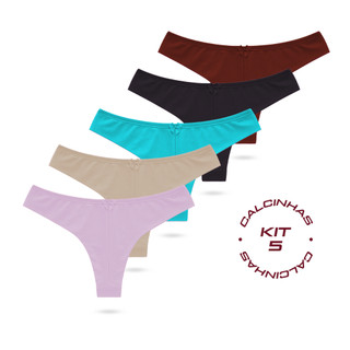 Kit 5 Calcinhas Fio Duplo Feminina Conforto e Estilo em Conjunto Econômico