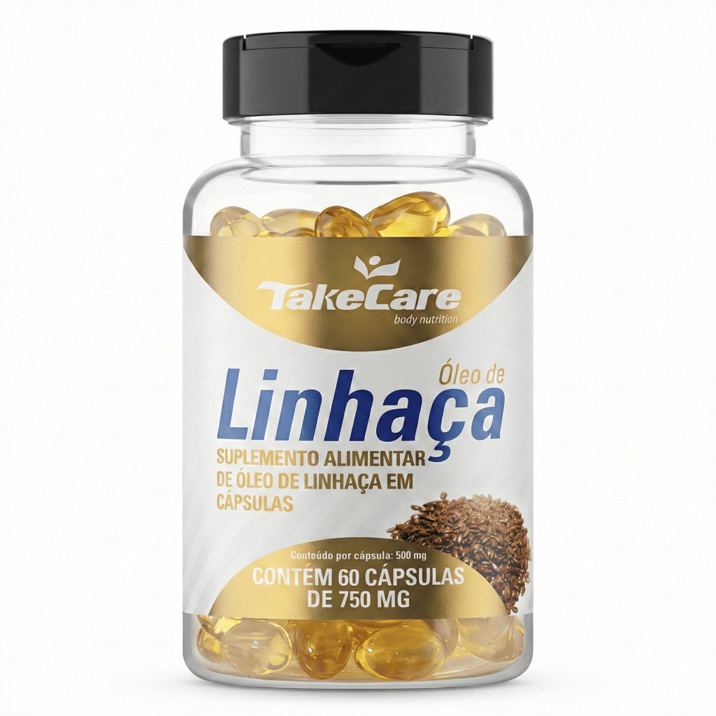 Óleo de Linhaça Take Care 60 Cápsulas - Fonte Natural de Ômega 3, 6 e 9 em Oferta na Shopee