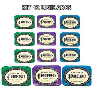 Kit Sabonete Em Barra Vegetal Phebo 12Und 90G Lavanda, Amazônia em Oferta na Shopee