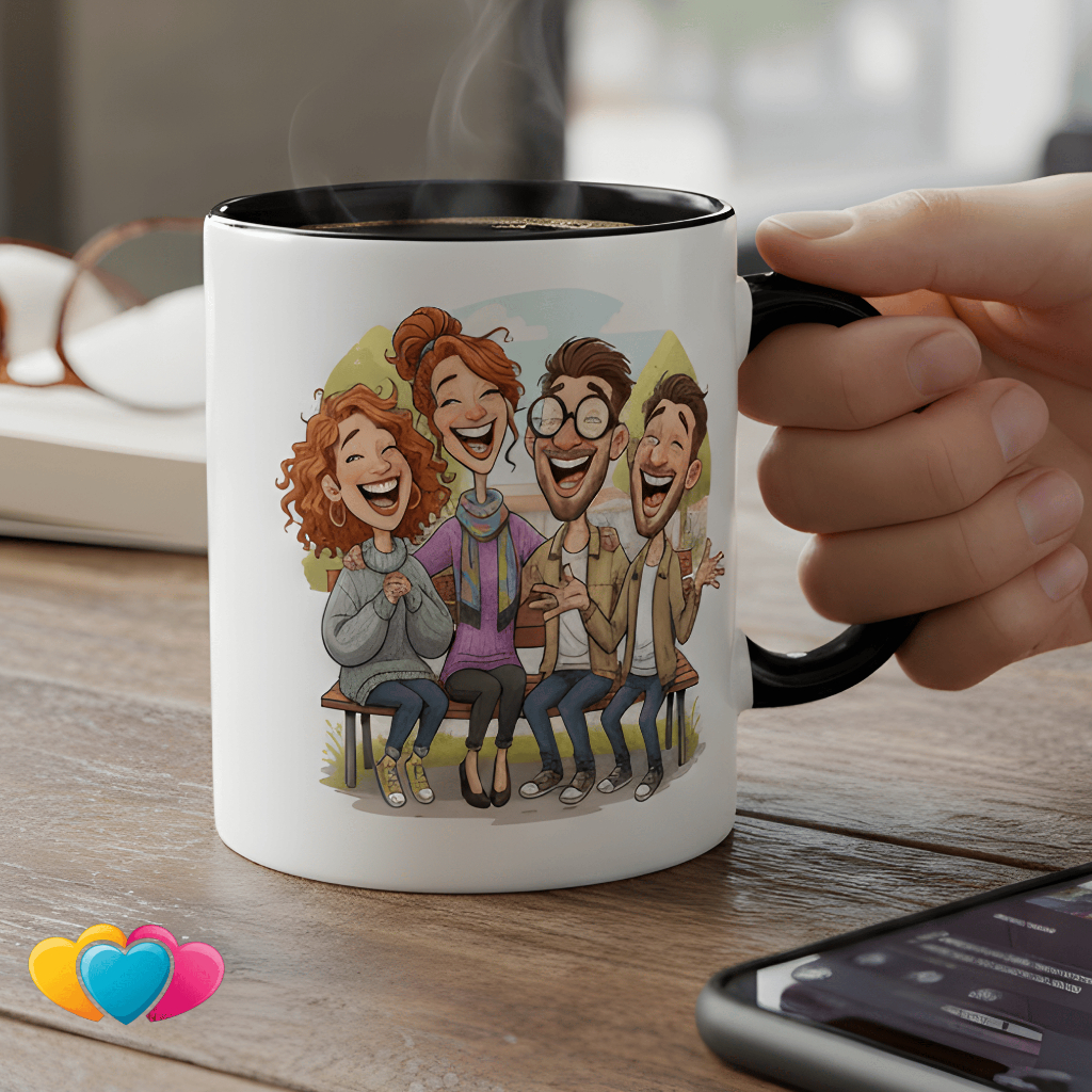 Presente Personalizado Caneca Com Foto Caricatura Lembrancinha Aniversário Xícara Cerâmica Premium