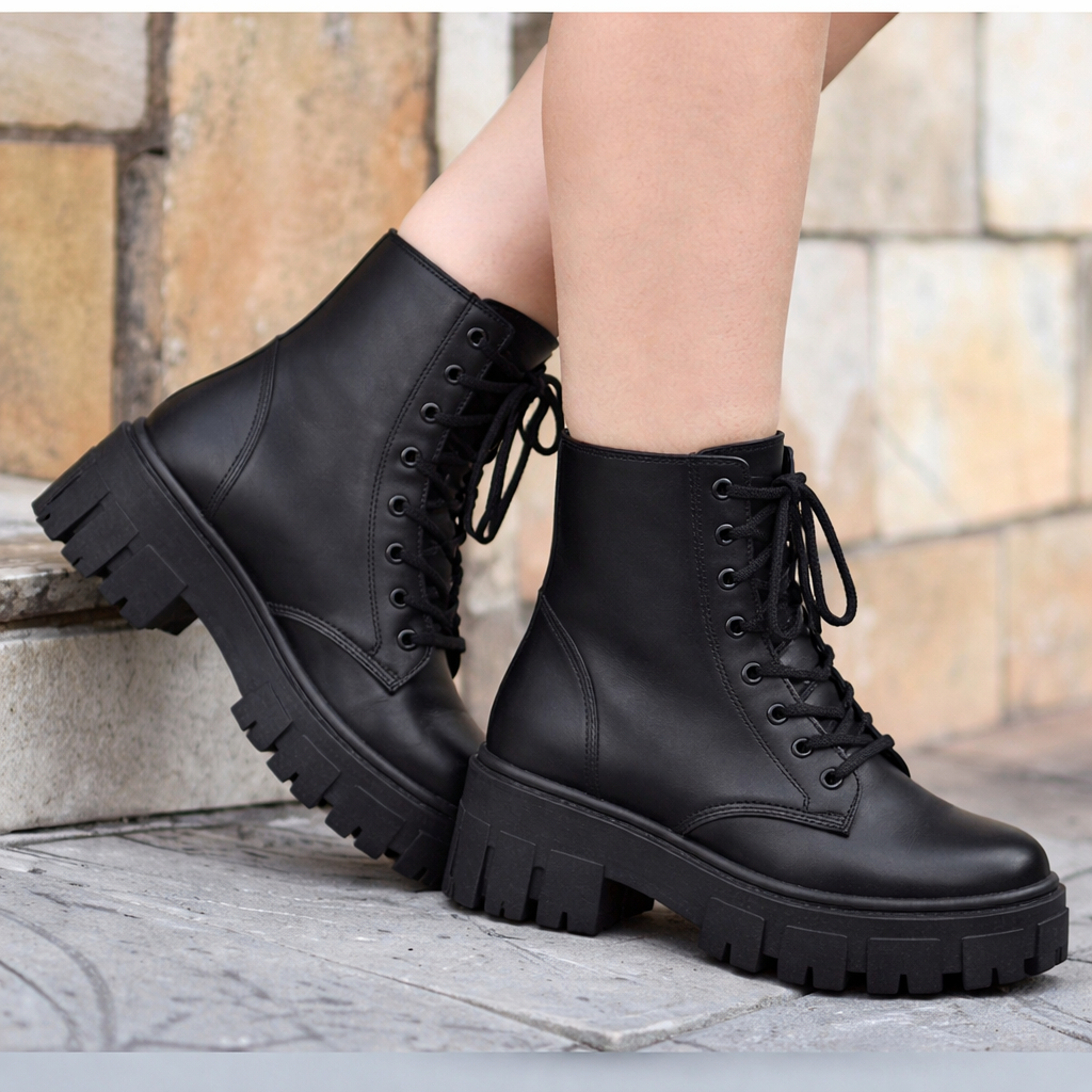 Bota Feminina Tratorada Cano Médio Ajustavel Preto 33 ao 40 Promoção!!! em Oferta na Shopee