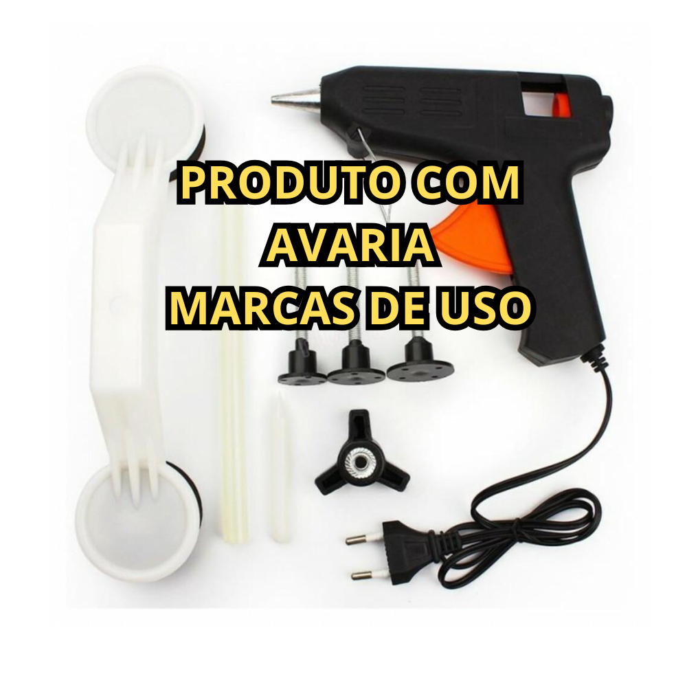 KIT DESAMASSADOR REPARADOR LATARIA CARRO MARTELINHO DE OURO FUNILARIA REPUXO VENTOSA APLICADOR DE COLA PRODUTO AVARIA