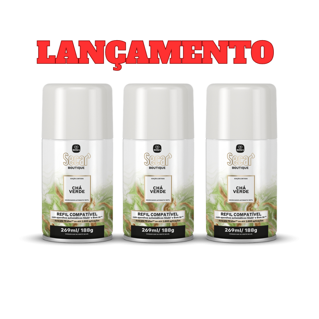 Kit Promocional com 3 Refis Automáticos Secar Boutique Chá Verde – 269ml