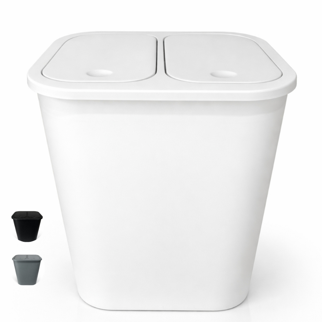 Lixeira Click Dupla 25 Litros Botão Click Fácil Preta Premium Branca em Oferta na Shopee