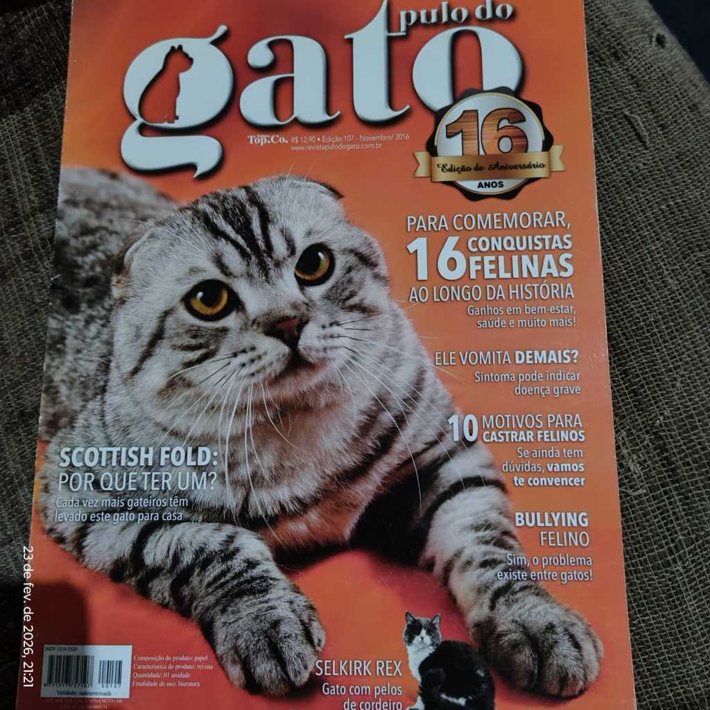 Revista O Pulo do Gato nr 107 Bem conservada Ano 2016