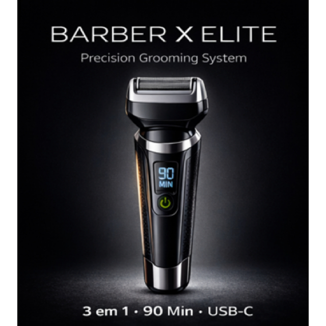 Aparador de Barba 3 em 1 Recarregável Bivolt Barbeador