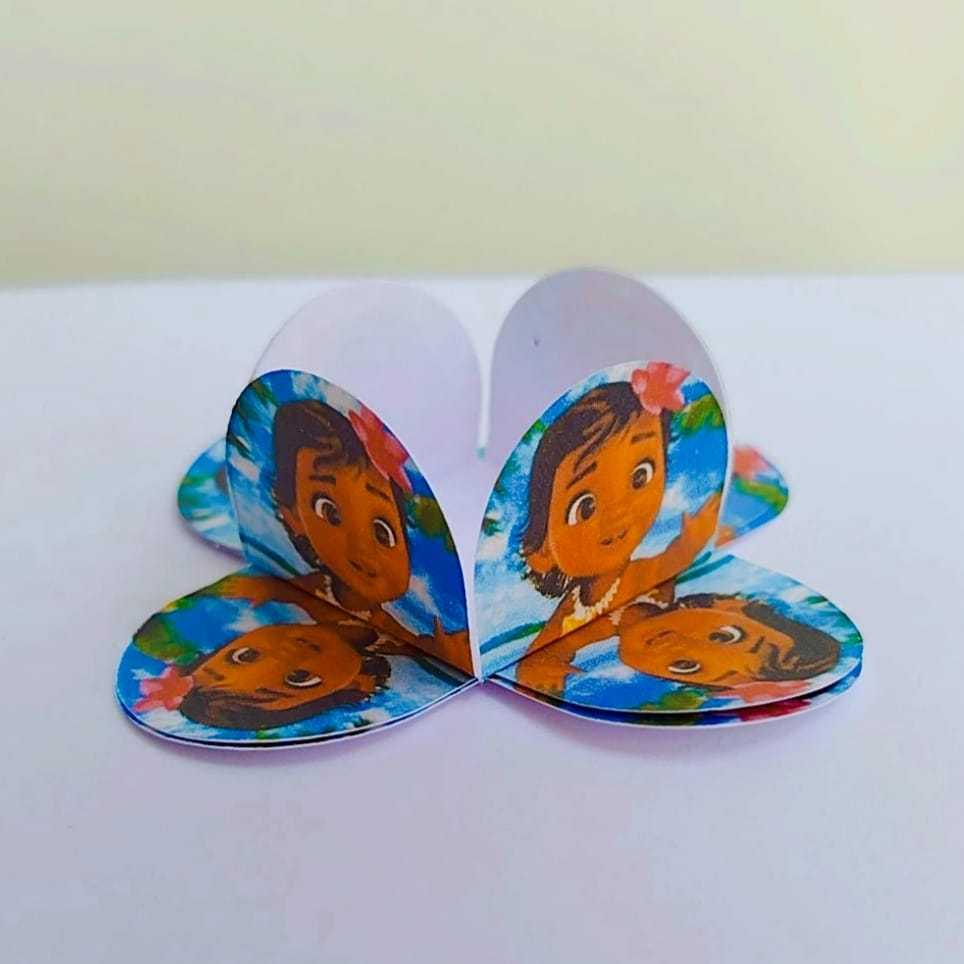 ENVIO RÁPIDO Forminhas para Doces Personalizadas MOANA BABY 4 Pétalas Infantil Aniversário Lembrancinha Brigadeiro
