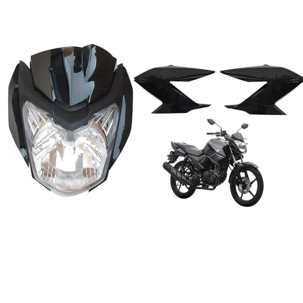 Farol + Aba do Tanque Fazer 150 Preta 2014 a 2015