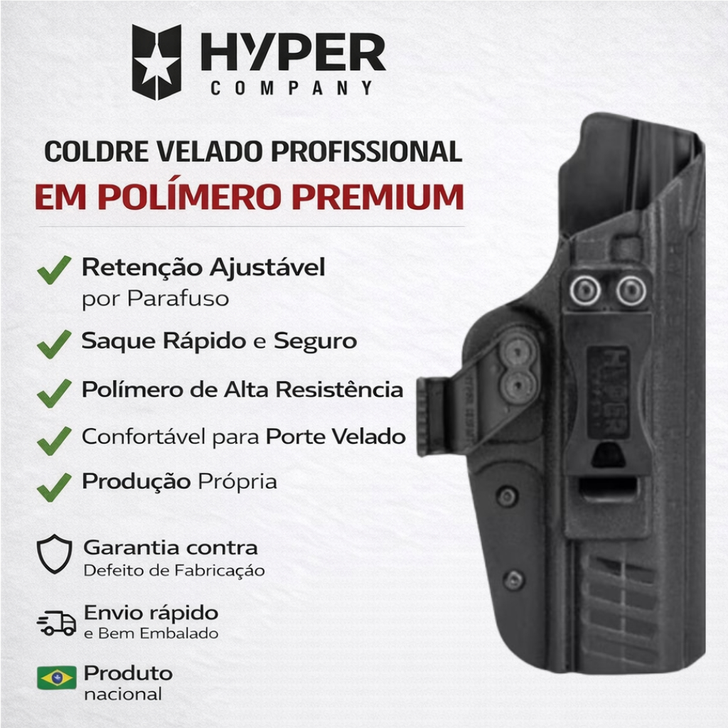 Coldre Velado para Taurus TH40 TH380 TH9, PT838 PT809 PT 840 PT845 - Confortavél