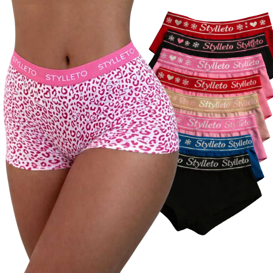 Kit 4 Calcinha Boxer Feminina Cueca box Feminina Plus Size Calcinha Box Shortinho de dormir lingerie