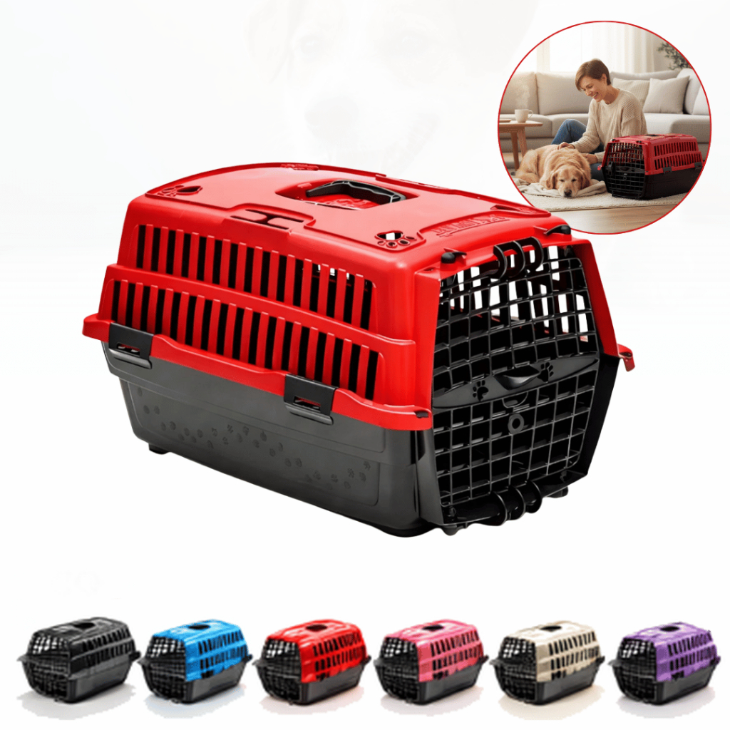 Caixa Transporte Pet Nº1 Love Travel Com Bebedouro Cães e Gatos Viagem Segura Ventilada