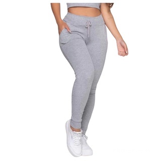 Calça Feminina Cintura Alta Jogger Colada Tipo Moletom