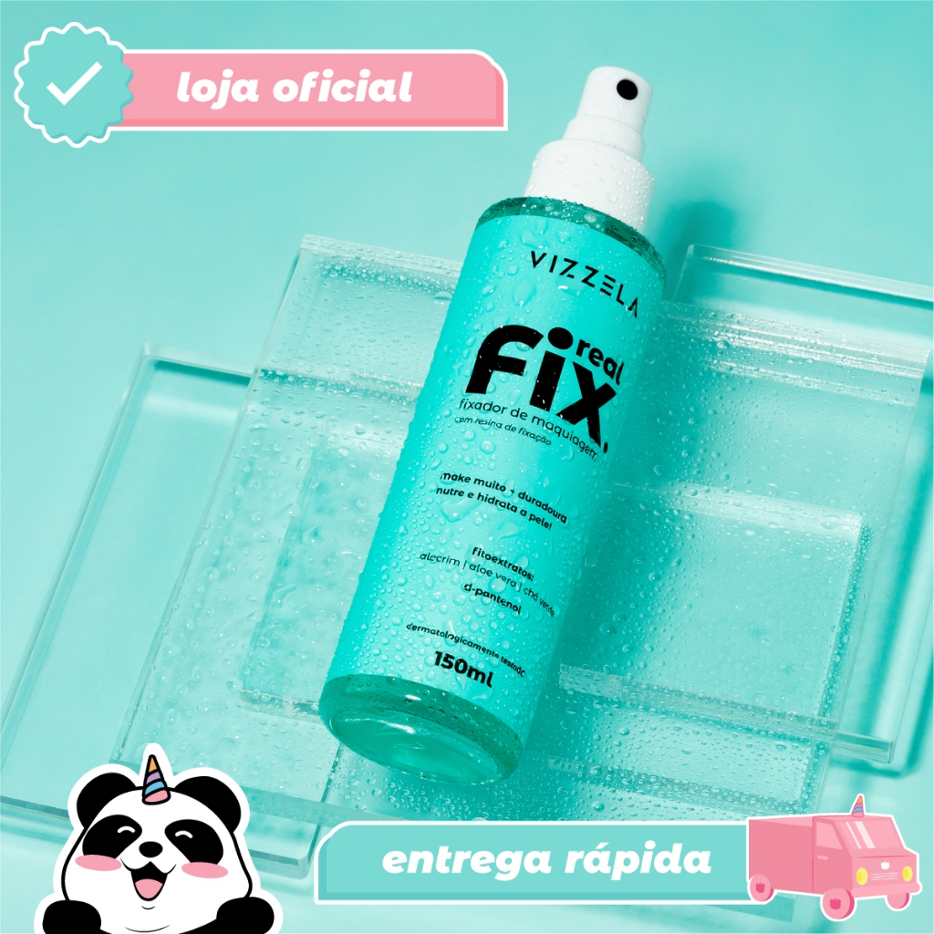 Fixador De Maquiagem Real Fix Spray Longa Duração Acabamento Natural Vegano Original 150ml Vizzela em Oferta na Shopee