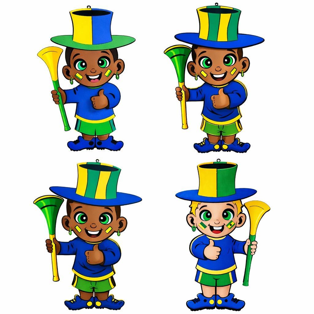 Painel Decorativo Em Eva Para Copa Do Mundo Brasil Vuvuzela