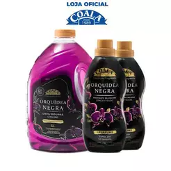 Kit Coala Laundry 1 Lava Roupas 3L + 2 Amaciante - Orquídea Negra