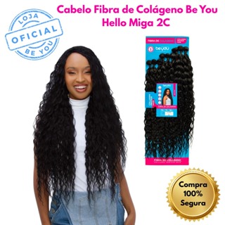 Fibra de Colágeno Be You Hello Miga 2C Cacheado 80cm | Mega Hair Profissional 10 Telas 320g em Oferta na Shopee