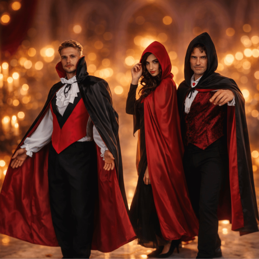 Capa Bruxa Drácula Halloween/Umbanda Candomblé Exu Carnaval Dupla Gola Capuz Premium Entrega Rápida