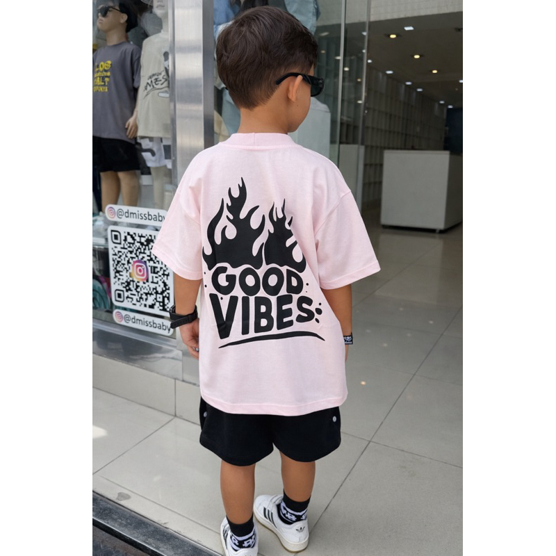 Camiseta Infantil Menino Streetwear Oversized – Algodão Leve, Confortável e Acessível | Camiseta OVER ROSA FOGO