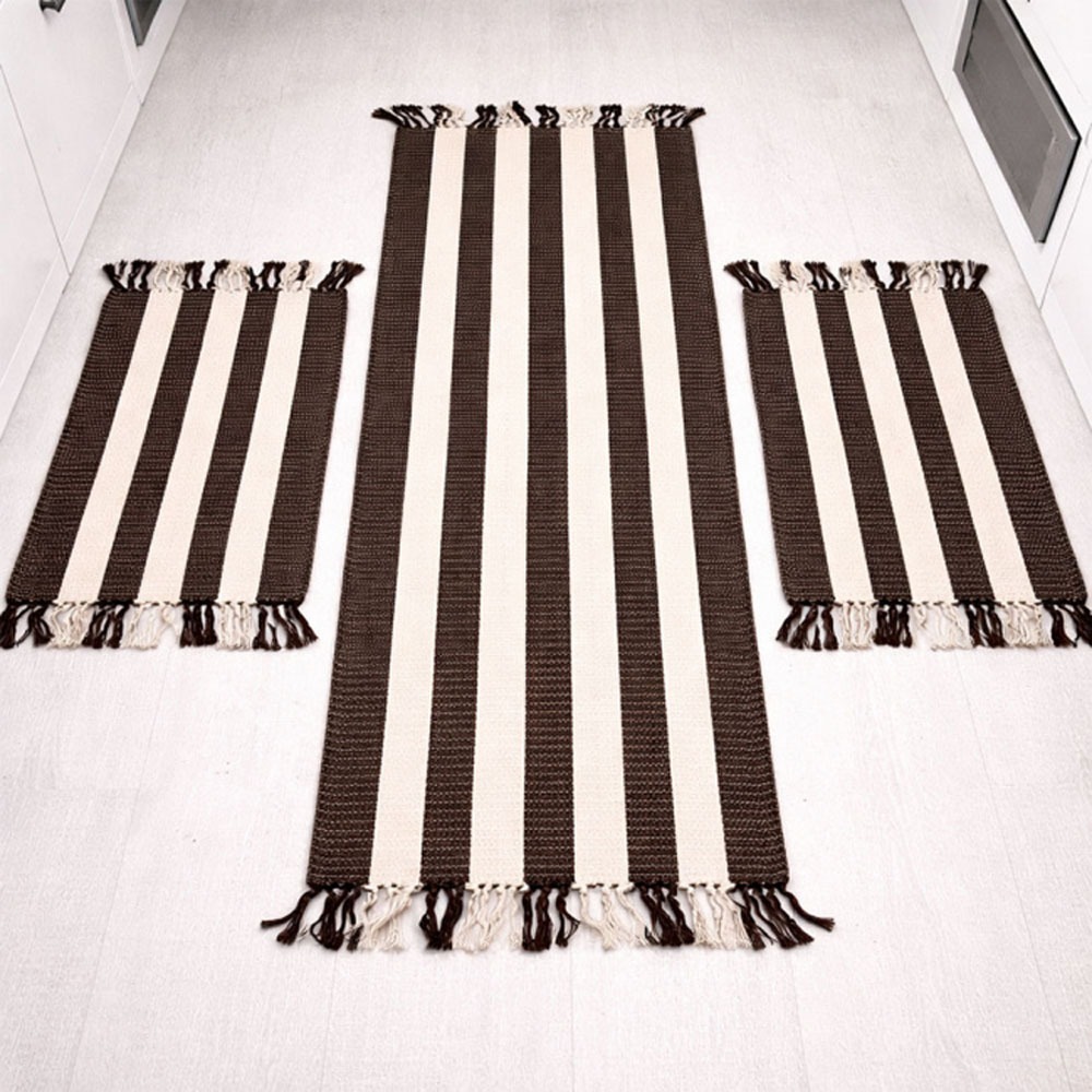 Jogo De Tapete Passadeira De Tear 3 Peças Tradicional Alta Qualidade Casa Cozinha Sala Quarto