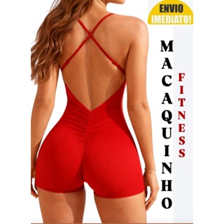 Macaquinho Virgínia esportivo academia empina bumbum em suplex Lançamento em Oferta na Shopee