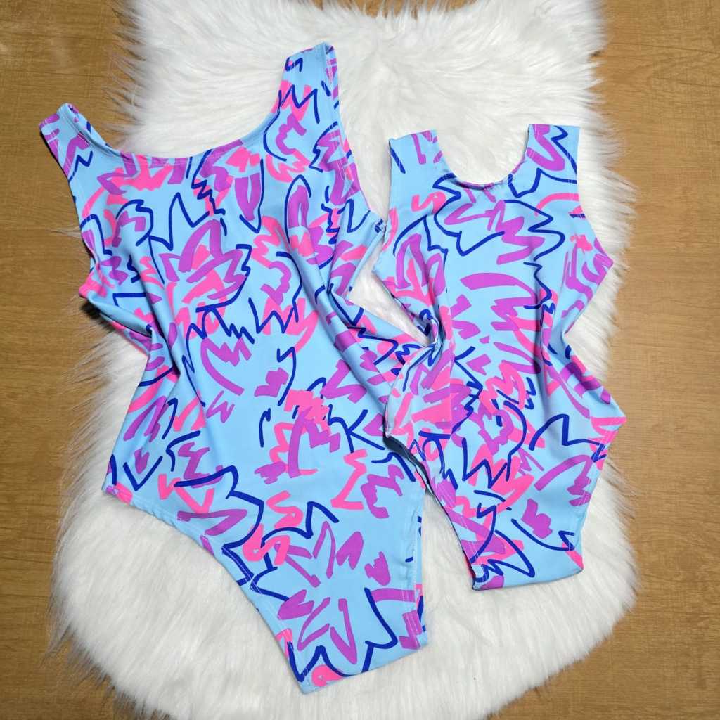 Kit SUNSET Maiô Mãe e Filha | Moda praia Feminina Infantil e Adulto | Biquíni em Suplex