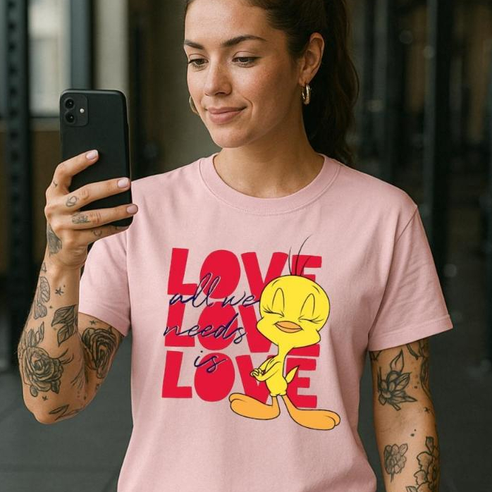 Camiseta Blusão de Treino para Fitness Marombas Feminina CrossFit - Love PIU PIU P ao Plus Size
