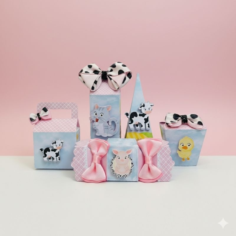 Kit festa infantil PEGUE E MONTE - Tema fazendinha rosa - lembrancinha personalizada - aniversário infantil.