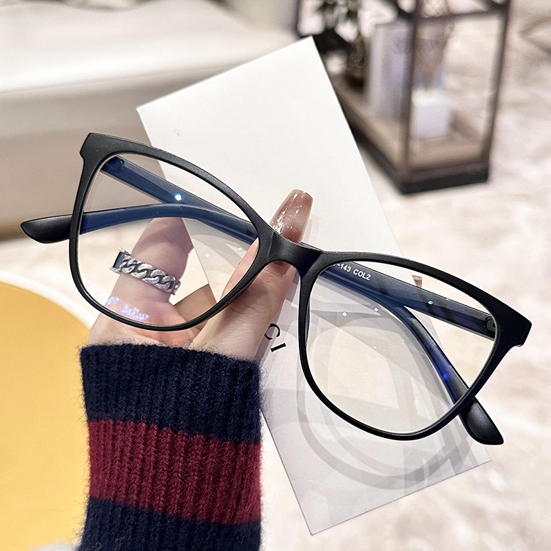 Óculos Feminino Armação de Grau TR90 Retangular Estilo Gatinho Preto Animal Print Diversas Cores