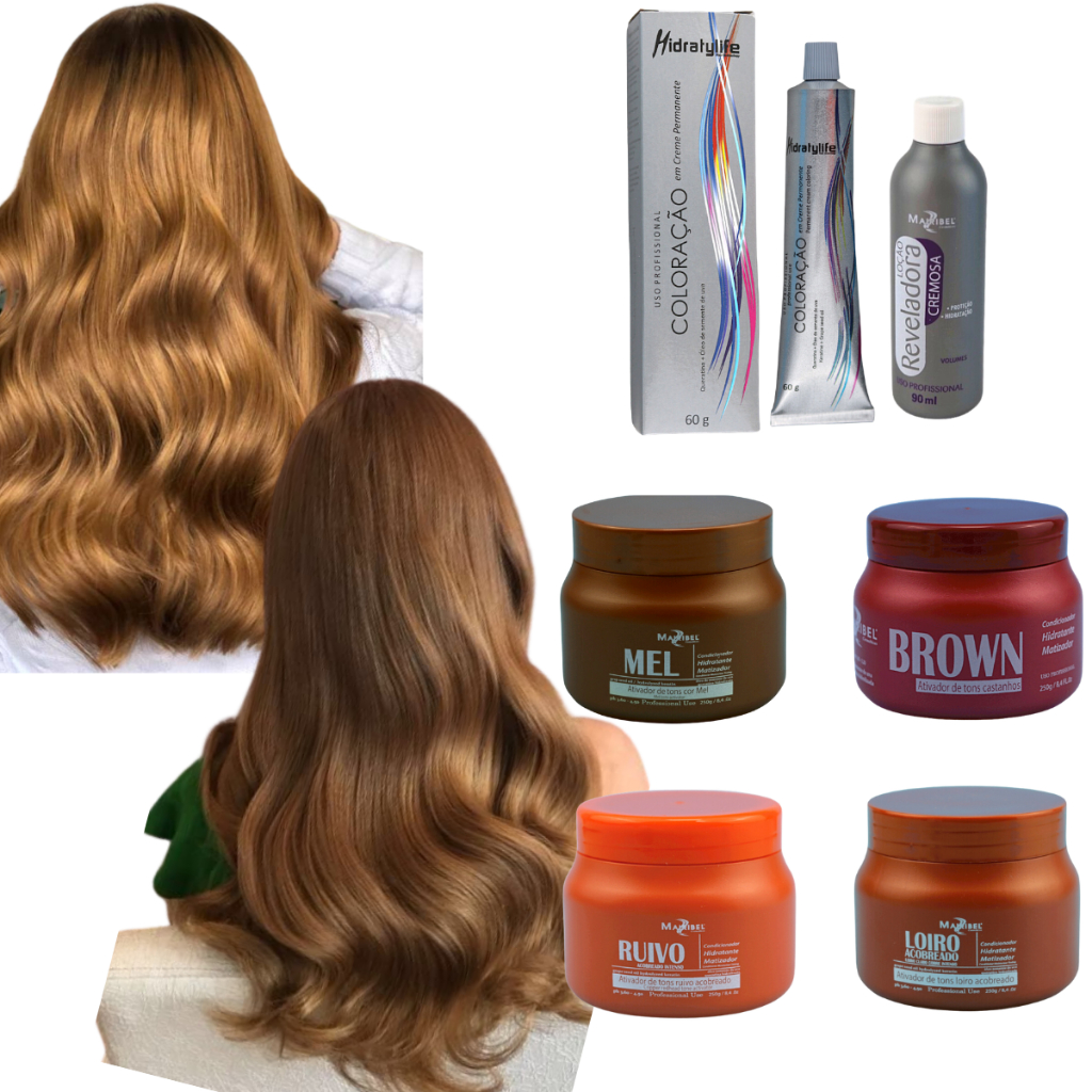 Kit Completo Mairibel 7.37 Loiro Dourado Morena Iluminada + Ox 10/20/30/40 + Matizador |Profissional