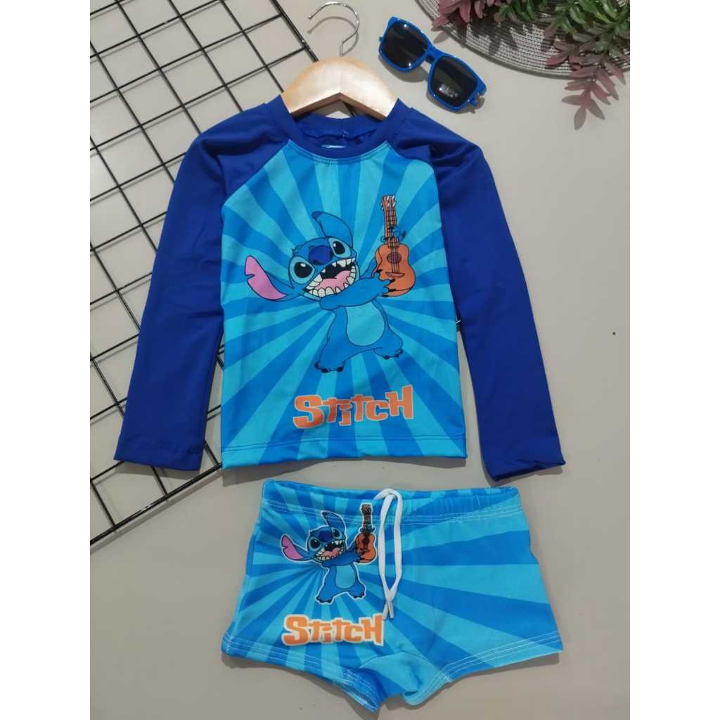 Conjunto Praia Infantil Menino Camiseta Térmica Proteção UV + Sunga Boxer Estampada Personagens