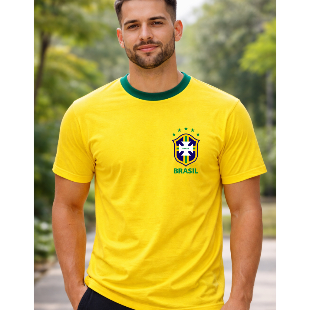 Camiseta Masculina Estampa Brasil Copa Do Mundo 2026 Hexa Campeao Camisa Para Chegar Com Estilo em Oferta na Shopee