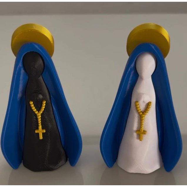 Imagem Escultura Minimalista Nossa Senhora Aparecida  - Decoração Religiosa - Impressão 3D - 15cm