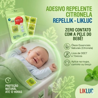 Adesivo Repelente Repellik Citronela Infantil Mosquito Pernilongo Natural 12un Likluc em Oferta na Shopee