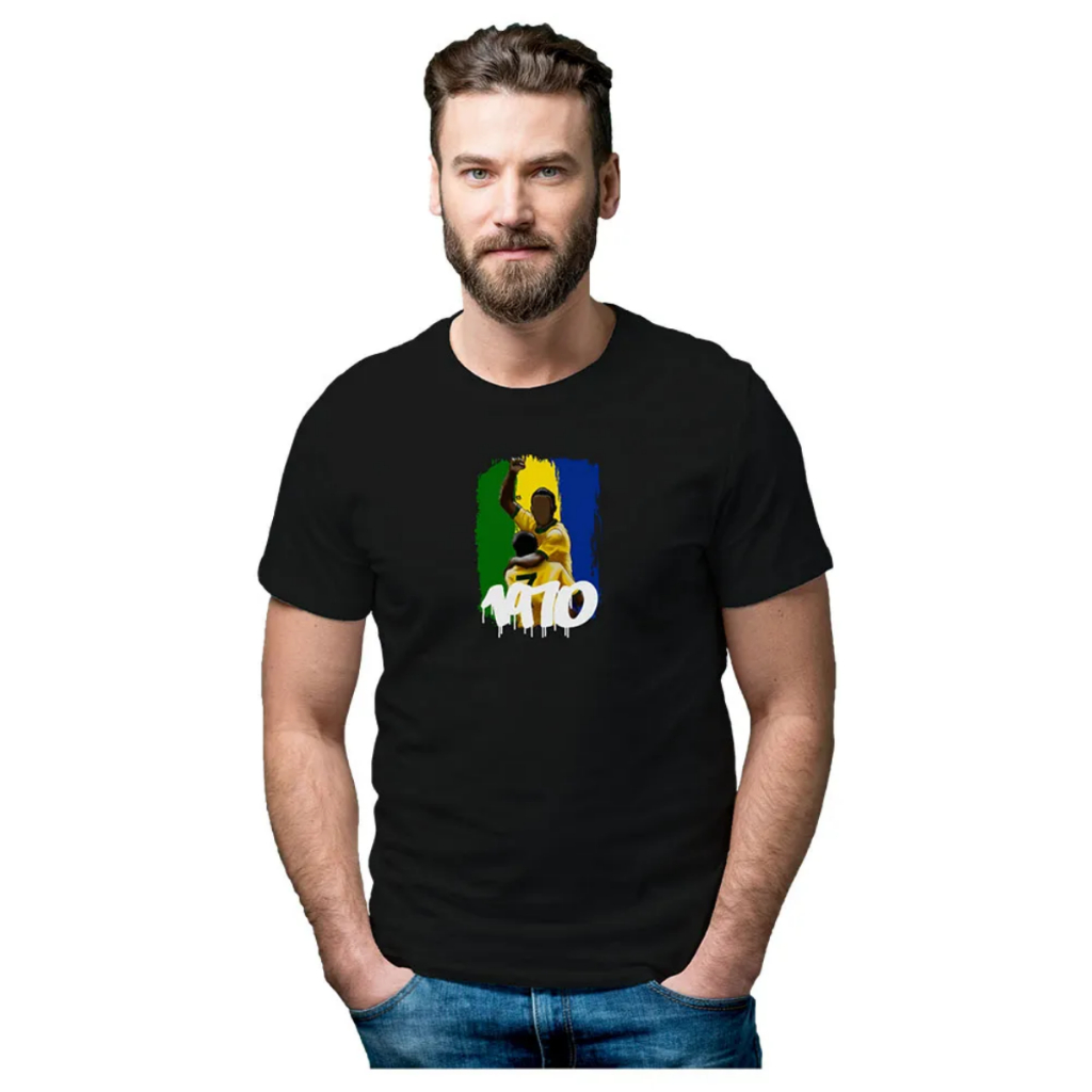 Camisa Camiseta Masculina Futebol Brasil Pelé Copa Do Mundo 1970 Seleção Brasileira
