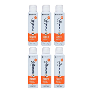 Kit C/6 Desodorantes Monange Aerossol 150mL Esporte em Oferta na Shopee