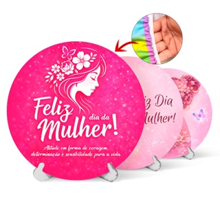 Painel Redondo 8 De Março Mulher Tecido Sublimado C/ Elástico 50x50cm em Oferta na Shopee